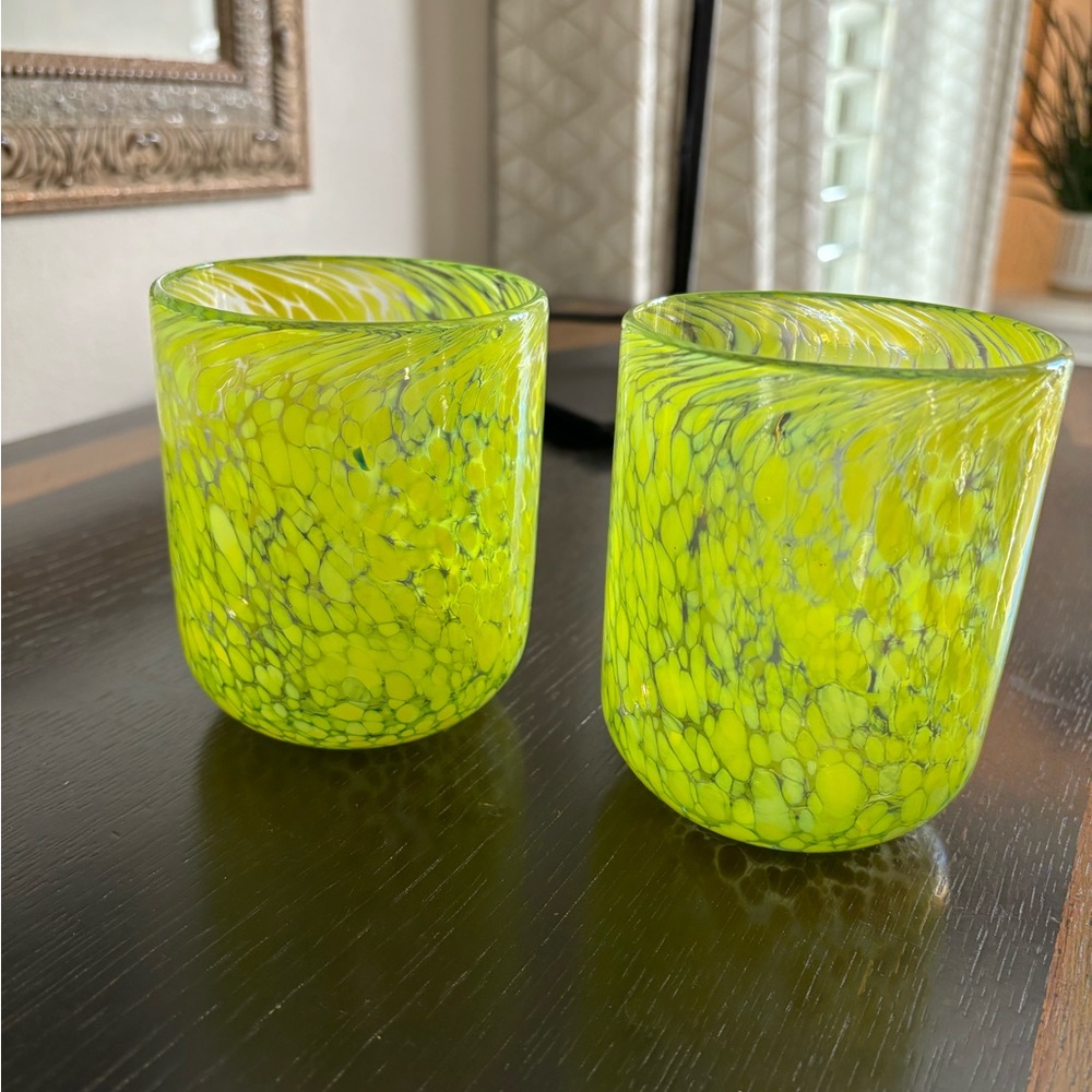 Chartreuse hand blown glasses